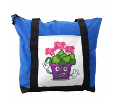 Flower Pot Smiling Art Shoulder Bag