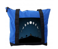 Lunar Phases and Stars Hill Shoulder Bag