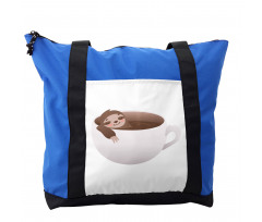 Lazy Swimming in Coffee Shoulder Bag