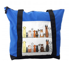 Dog Family in a Row Shoulder Bag