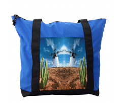 Windmill and Exotic Cactus Shoulder Bag