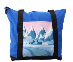 Winter Landscape Cottages Shoulder Bag