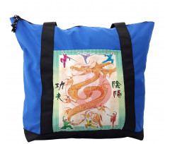 Colorful Dragon and Samurais Shoulder Bag