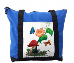 Flowering Plant Butterfly Shoulder Bag