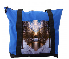 Snowy Winter Park Lake Shoulder Bag