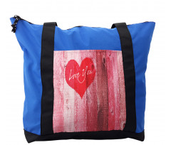 Heart on Wooden Board Shoulder Bag