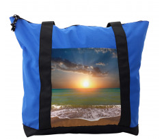 Sandy Beach Waves Sunset Shoulder Bag