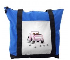 Just Married Cartoon Car Shoulder Bag