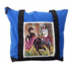 Brave Samurai and Wolf Shoulder Bag