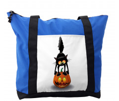 Cartoon Animal on Pumpkin Shoulder Bag