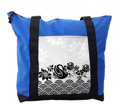 Black Swans and Flowers Shoulder Bag