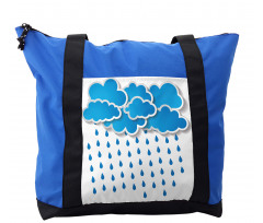 Puffy Clouds Rainy Day Shoulder Bag