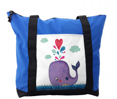 Smiley Whale with Cloud Shoulder Bag