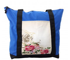Flowers and Music Notes Shoulder Bag