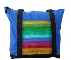 Colorful Wood Stripes Shoulder Bag