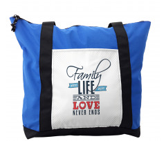 Words Family Love Typo Shoulder Bag