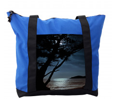 Night Tree Silhouette Sea Shoulder Bag