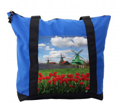 Red Color Tulips Field Shoulder Bag