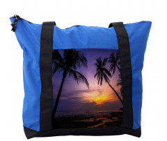Vivid Twilight Palm Trees Shoulder Bag