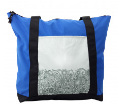 Outline Wildflowers and Leaves Shoulder Bag