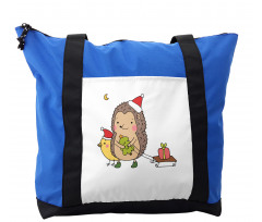 Cartoon Bird and Tree Shoulder Bag