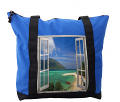 Tropic Scene in Window Shoulder Bag