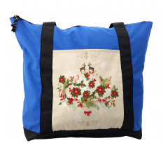 Flower Reindeer Motif Shoulder Bag