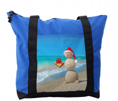 Sand Snowman Santa Hat Shoulder Bag