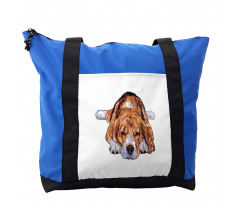 Old Dog Resting Sketch Shoulder Bag