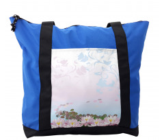 Water Lilies Pattern Shoulder Bag