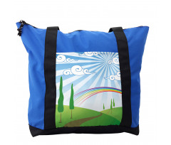 Rainbow on a Meadow Road Shoulder Bag