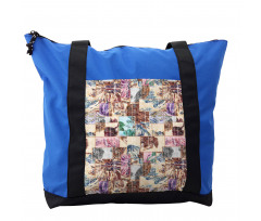 Grunge Abstract Floral Art Shoulder Bag