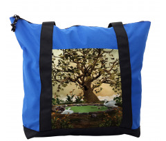 Forest Tree Pond and Swans Shoulder Bag