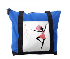 Floral Woman Dancing Shoulder Bag