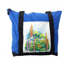 Floral Nature Meadow Trees Shoulder Bag