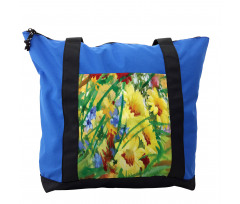 Watercolor Flower Field Shoulder Bag