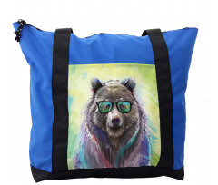 Colored Wild Bear Art Shoulder Bag