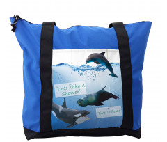 Whale Dolphin and Seal Sea Shoulder Bag