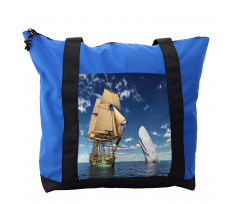 Pirate Ship and Mammal Fish Shoulder Bag
