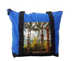 Tiki Masks and Palm Trees Shoulder Bag