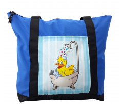 Cartoon Mascot in Bathtub Shoulder Bag