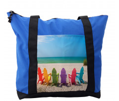 Colorful Wooden Deckchairs Shoulder Bag