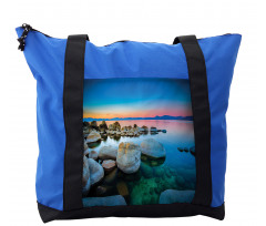 Stones Sunset View over Water Shoulder Bag
