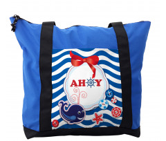 Marine Ahoy Cartoon Whale Shoulder Bag