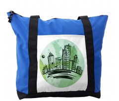 Watercolor Buildings Art Shoulder Bag