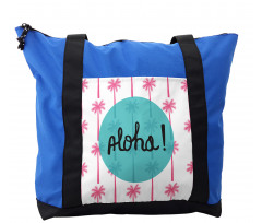 Palm Trees and Text in Circle Shoulder Bag