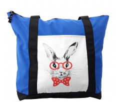 Nerdy Rabbit with Eyeglasses Shoulder Bag