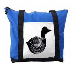 Doodle Drawn Bird with Motifs Shoulder Bag