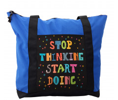 Colorful Typography on Dark Shoulder Bag