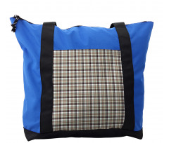 Brown Blue Geometric Shoulder Bag